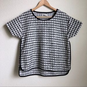 ** Madewell Black & White Plaid Blouse Small